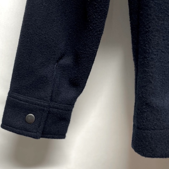 Old Navy Snap Wool Peacoat Shirt Jacket Navy Blue Sz L(10-12) - Picture 6 of 11